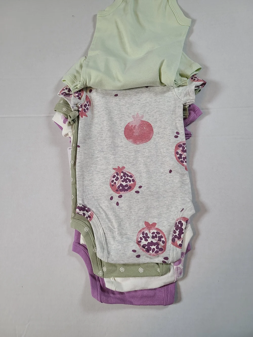 Carter's Baby Girl One Piece Set Of 5- Green & Purple NWT 3 Months